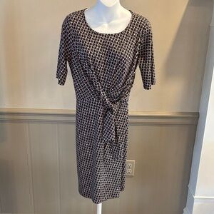 Ann Taylor Faux Wrap Geometric Patterned Dress‎ size Small